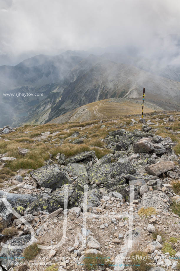 Amazing panoramic view from Musala peak, Rila mountain, Bulgaria