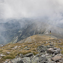 Amazing panoramic view from Musala peak, Rila mountain, Bulgaria