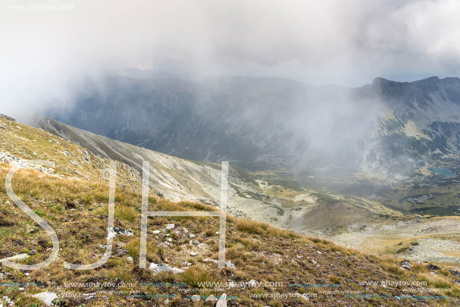 Amazing panoramic view from Musala peak, Rila mountain, Bulgaria