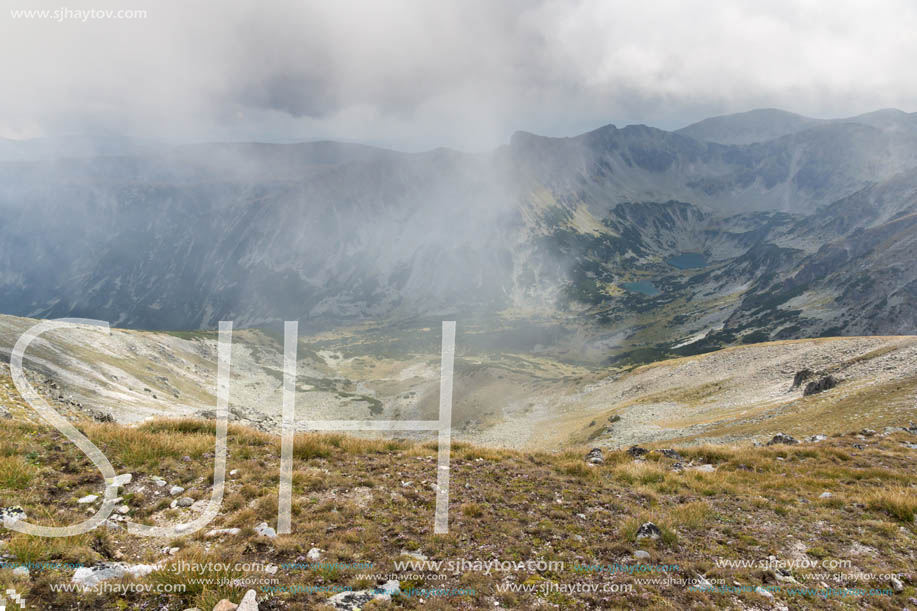 Amazing panoramic view from Musala peak, Rila mountain, Bulgaria