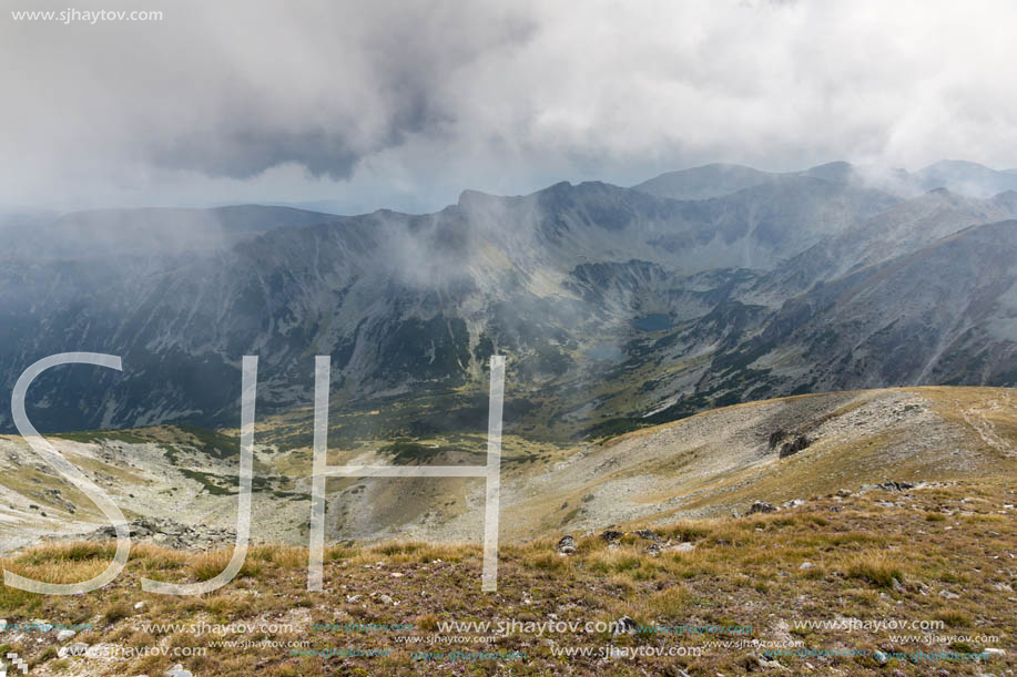 Amazing panoramic view from Musala peak, Rila mountain, Bulgaria