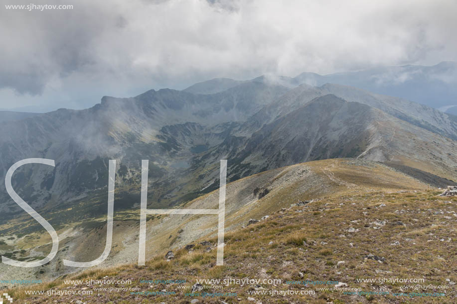 Amazing panoramic view from Musala peak, Rila mountain, Bulgaria