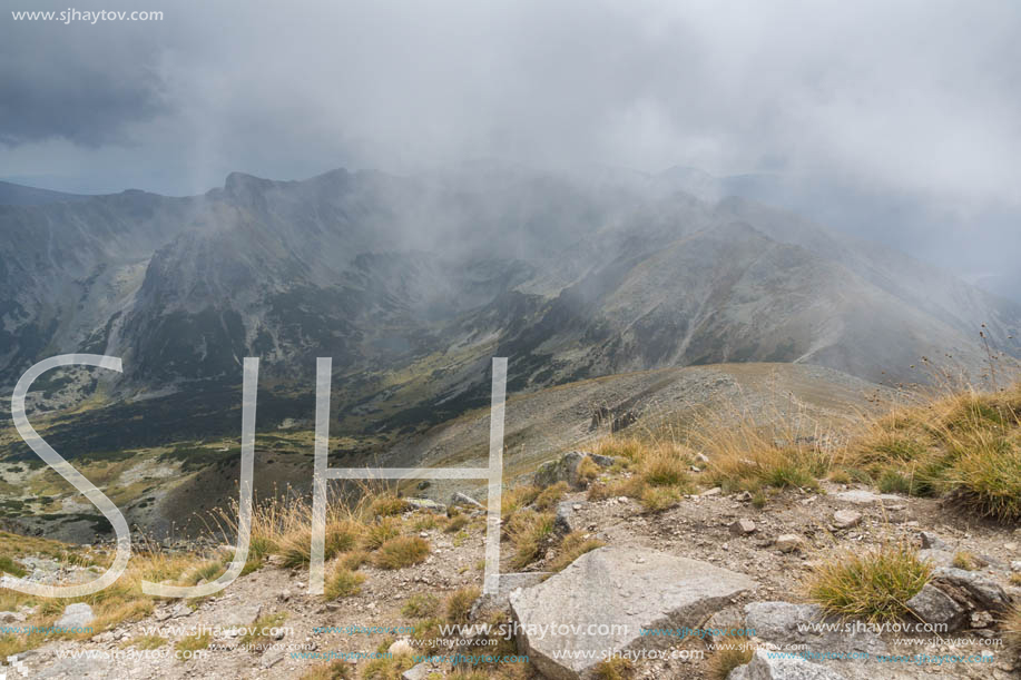 Amazing panoramic view from Musala peak, Rila mountain, Bulgaria