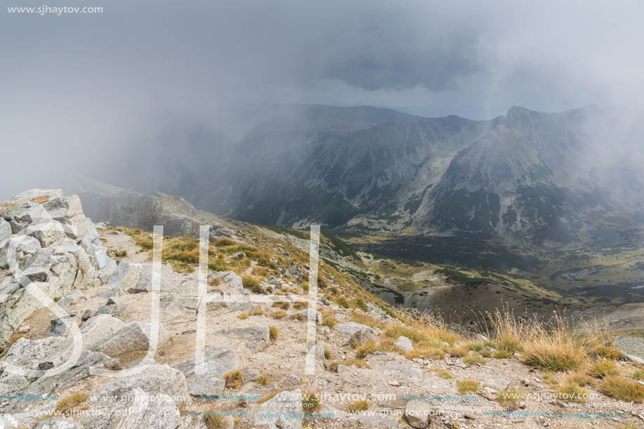 Amazing panoramic view from Musala peak, Rila mountain, Bulgaria