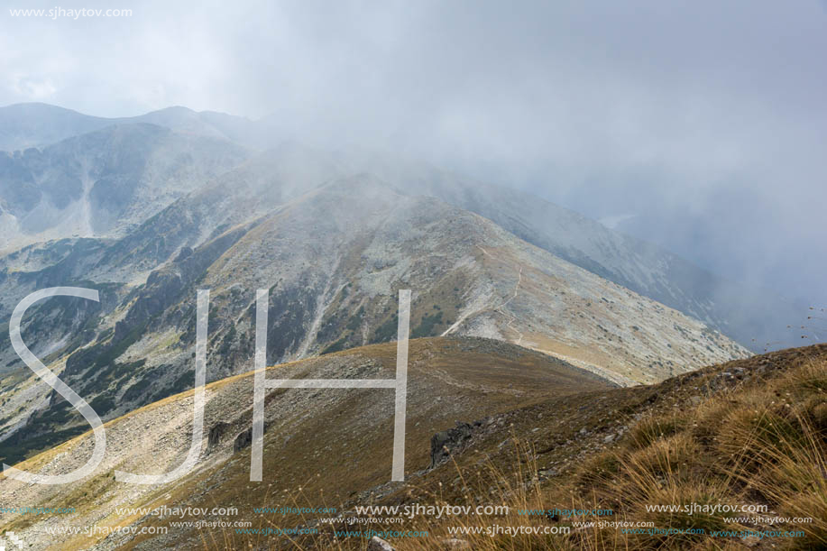 Amazing panoramic view from Musala peak, Rila mountain, Bulgaria