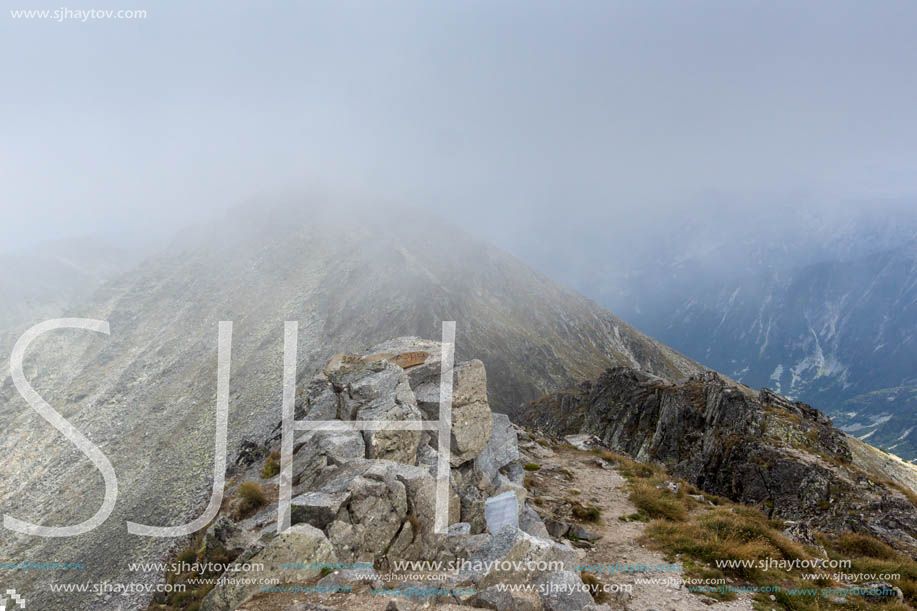 Amazing panoramic view from Musala peak, Rila mountain, Bulgaria