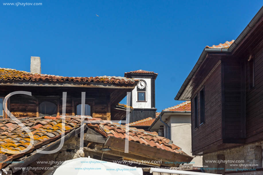 NESSEBAR, BULGARIA - AUGUST 12, 2018: Typical Street in old town of Nessebar, Burgas Region, Bulgaria