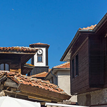 NESSEBAR, BULGARIA - AUGUST 12, 2018: Typical Street in old town of Nessebar, Burgas Region, Bulgaria