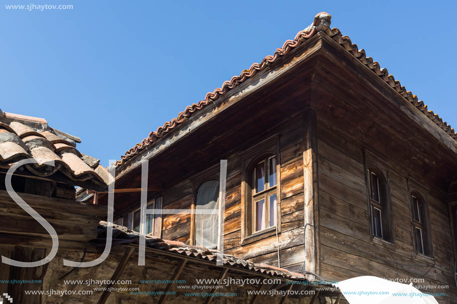 NESSEBAR, BULGARIA - AUGUST 12, 2018: Typical Street in old town of Nessebar, Burgas Region, Bulgaria