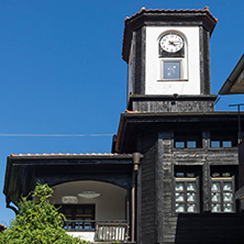 NESSEBAR, BULGARIA - AUGUST 12, 2018: Clock Tower in old town of Nessebar, Burgas Region, Bulgaria