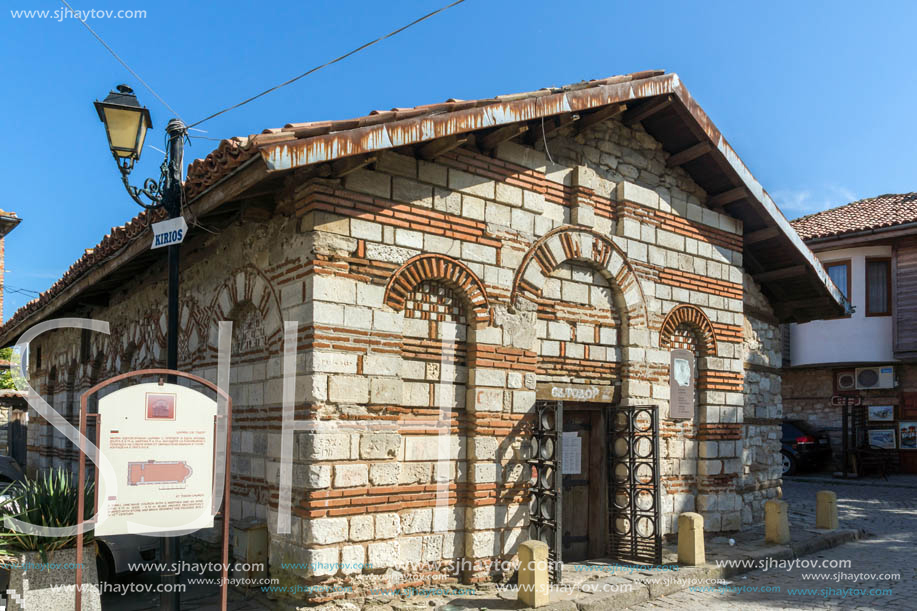 NESSEBAR, BULGARIA - AUGUST 12, 2018: Ruins of Ancient Church of St. Theodore in the town of Nessebar, Burgas Region, Bulgaria