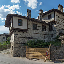 SHIROKA LAKA, BULGARIA - AUGUST 14, 2018: Old houses in historical town of Shiroka Laka, Smolyan Region, Bulgaria