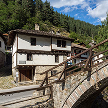 SHIROKA LAKA, BULGARIA - AUGUST 14, 2018: Old houses in historical town of Shiroka Laka, Smolyan Region, Bulgaria