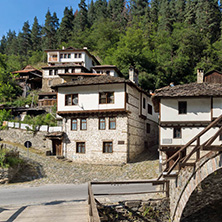 SHIROKA LAKA, BULGARIA - AUGUST 14, 2018: Old houses in historical town of Shiroka Laka, Smolyan Region, Bulgaria