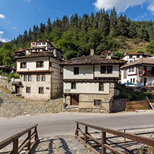 SHIROKA LAKA, BULGARIA - AUGUST 14, 2018: Old houses in historical town of Shiroka Laka, Smolyan Region, Bulgaria