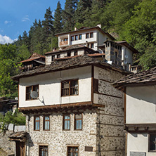 SHIROKA LAKA, BULGARIA - AUGUST 14, 2018: Old houses in historical town of Shiroka Laka, Smolyan Region, Bulgaria