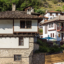 SHIROKA LAKA, BULGARIA - AUGUST 14, 2018: Old houses in historical town of Shiroka Laka, Smolyan Region, Bulgaria