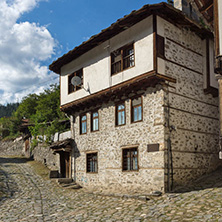 SHIROKA LAKA, BULGARIA - AUGUST 14, 2018: Old houses in historical town of Shiroka Laka, Smolyan Region, Bulgaria