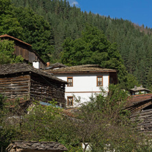 SHIROKA LAKA, BULGARIA - AUGUST 14, 2018: Old houses in historical town of Shiroka Laka, Smolyan Region, Bulgaria