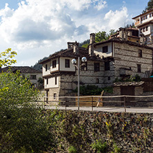 SHIROKA LAKA, BULGARIA - AUGUST 14, 2018: Old houses in historical town of Shiroka Laka, Smolyan Region, Bulgaria