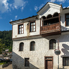 SHIROKA LAKA, BULGARIA - AUGUST 14, 2018: Old houses in historical town of Shiroka Laka, Smolyan Region, Bulgaria