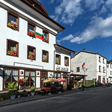 SHIROKA LAKA, BULGARIA - AUGUST 14, 2018: Old houses in historical town of Shiroka Laka, Smolyan Region, Bulgaria