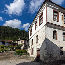 SHIROKA LAKA, BULGARIA - AUGUST 14, 2018: Old houses in historical town of Shiroka Laka, Smolyan Region, Bulgaria