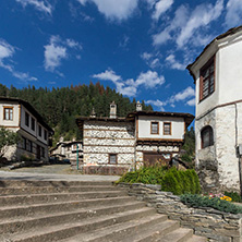 SHIROKA LAKA, BULGARIA - AUGUST 14, 2018: Old houses in historical town of Shiroka Laka, Smolyan Region, Bulgaria