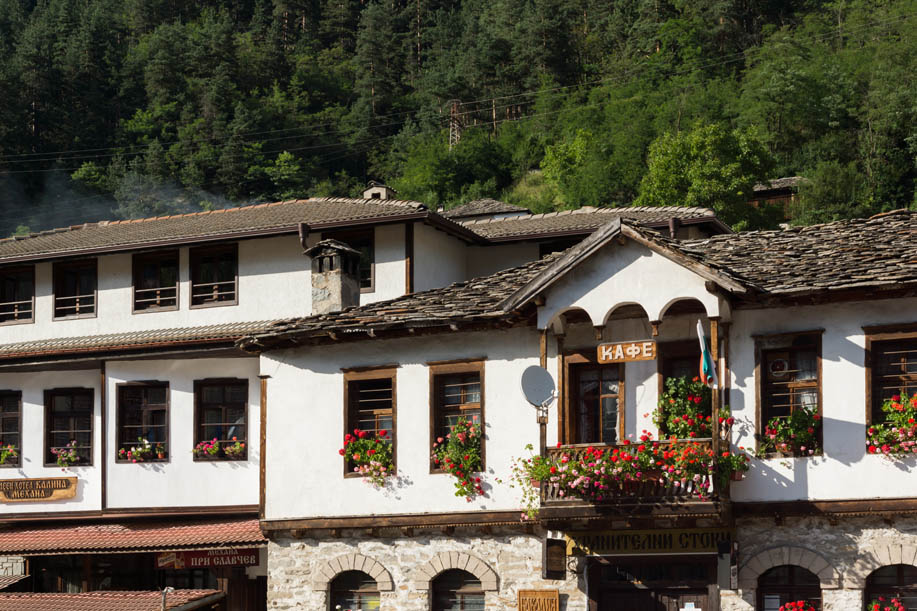 SHIROKA LAKA, BULGARIA - AUGUST 14, 2018: Old houses in historical town of Shiroka Laka, Smolyan Region, Bulgaria