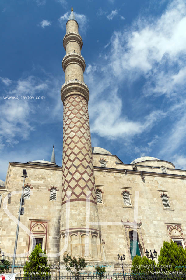 EDIRNE, TURKEY - MAY 26, 2018: Uc Serefeli mosque Mosque in the center of city of Edirne,  East Thrace, Turkey