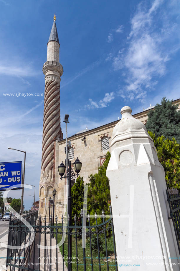 EDIRNE, TURKEY - MAY 26, 2018: Uc Serefeli mosque Mosque in the center of city of Edirne,  East Thrace, Turkey