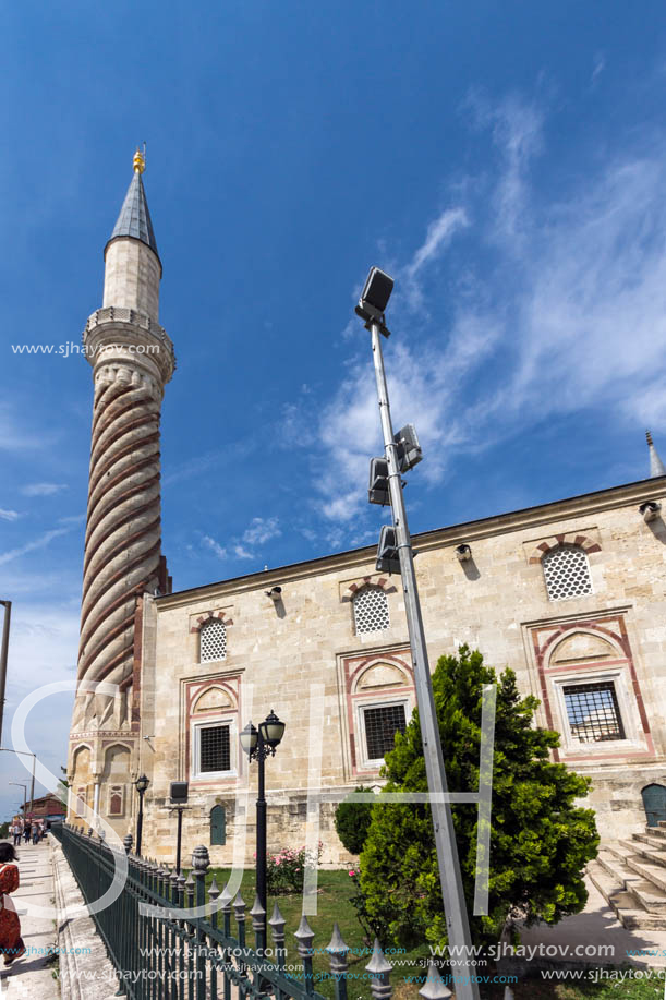 EDIRNE, TURKEY - MAY 26, 2018: Uc Serefeli mosque Mosque in the center of city of Edirne,  East Thrace, Turkey