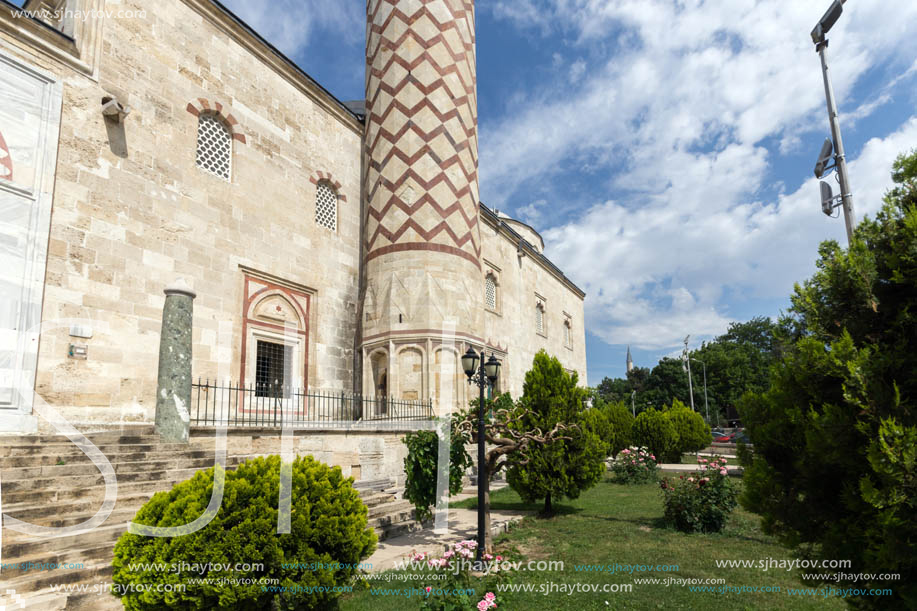 EDIRNE, TURKEY - MAY 26, 2018: Uc Serefeli mosque Mosque in the center of city of Edirne,  East Thrace, Turkey