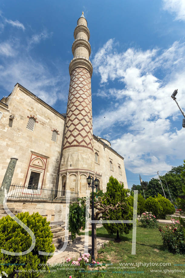 EDIRNE, TURKEY - MAY 26, 2018: Uc Serefeli mosque Mosque in the center of city of Edirne,  East Thrace, Turkey