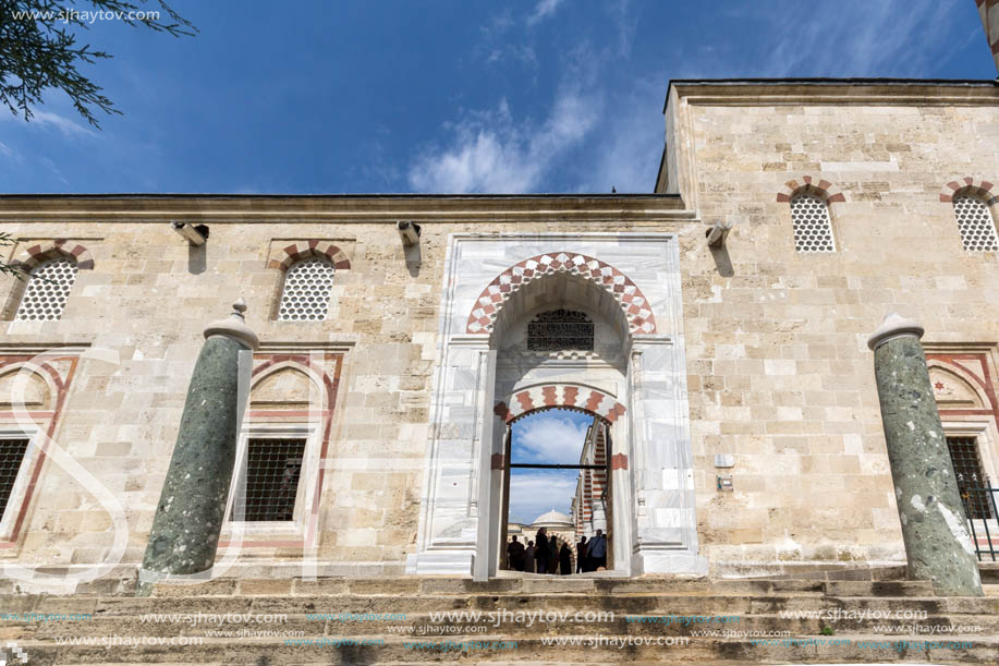 EDIRNE, TURKEY - MAY 26, 2018: Uc Serefeli mosque Mosque in the center of city of Edirne,  East Thrace, Turkey