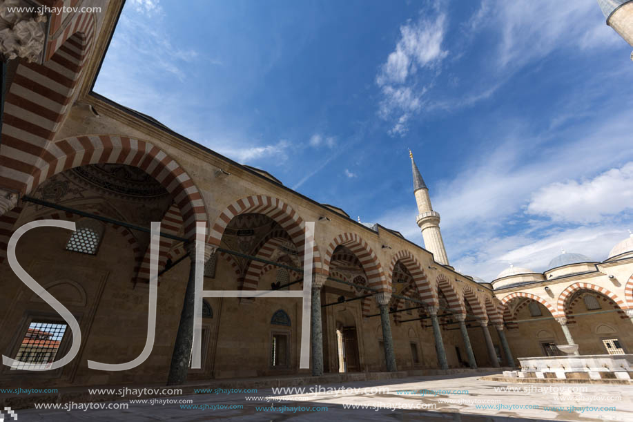 EDIRNE, TURKEY - MAY 26, 2018: Uc Serefeli mosque Mosque in the center of city of Edirne,  East Thrace, Turkey