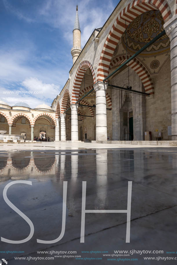 EDIRNE, TURKEY - MAY 26, 2018: Uc Serefeli mosque Mosque in the center of city of Edirne,  East Thrace, Turkey