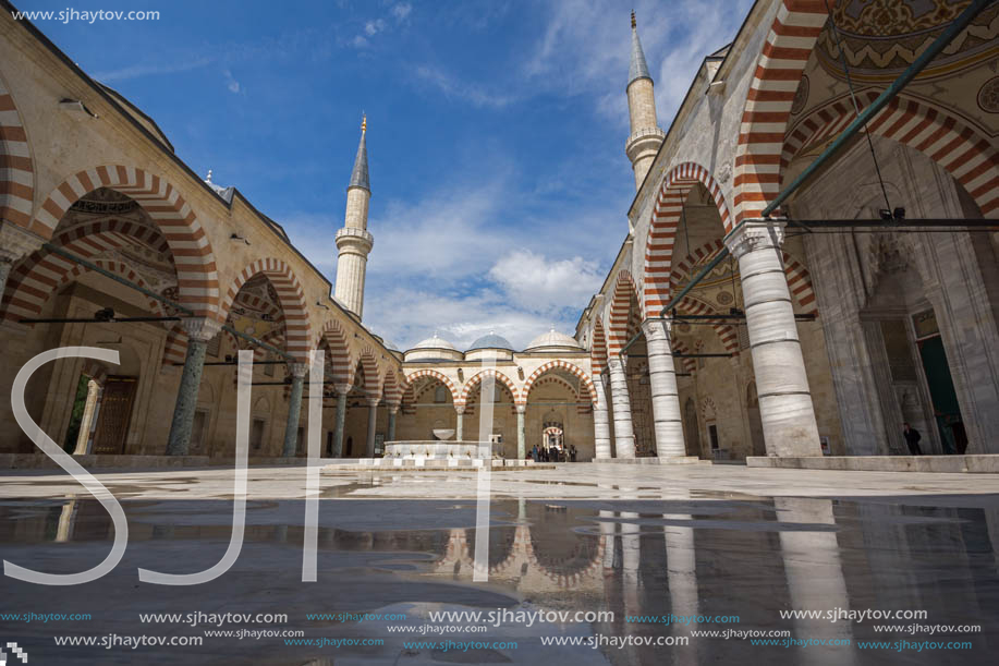 EDIRNE, TURKEY - MAY 26, 2018: Uc Serefeli mosque Mosque in the center of city of Edirne,  East Thrace, Turkey