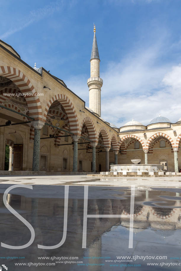 EDIRNE, TURKEY - MAY 26, 2018: Uc Serefeli mosque Mosque in the center of city of Edirne,  East Thrace, Turkey