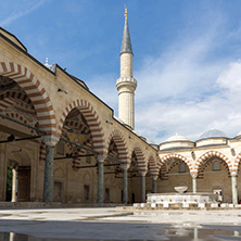 EDIRNE, TURKEY - MAY 26, 2018: Uc Serefeli mosque Mosque in the center of city of Edirne,  East Thrace, Turkey
