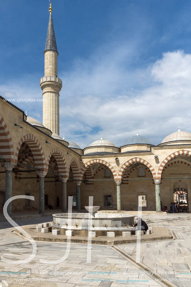 EDIRNE, TURKEY - MAY 26, 2018: Uc Serefeli mosque Mosque in the center of city of Edirne,  East Thrace, Turkey