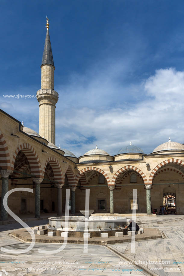 EDIRNE, TURKEY - MAY 26, 2018: Uc Serefeli mosque Mosque in the center of city of Edirne,  East Thrace, Turkey