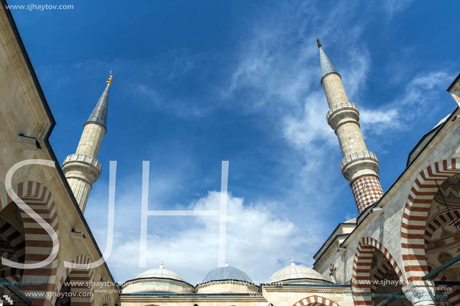 EDIRNE, TURKEY - MAY 26, 2018: Uc Serefeli mosque Mosque in the center of city of Edirne,  East Thrace, Turkey