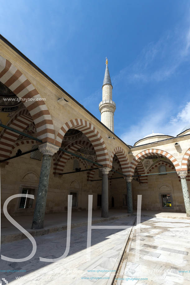 EDIRNE, TURKEY - MAY 26, 2018: Uc Serefeli mosque Mosque in the center of city of Edirne,  East Thrace, Turkey