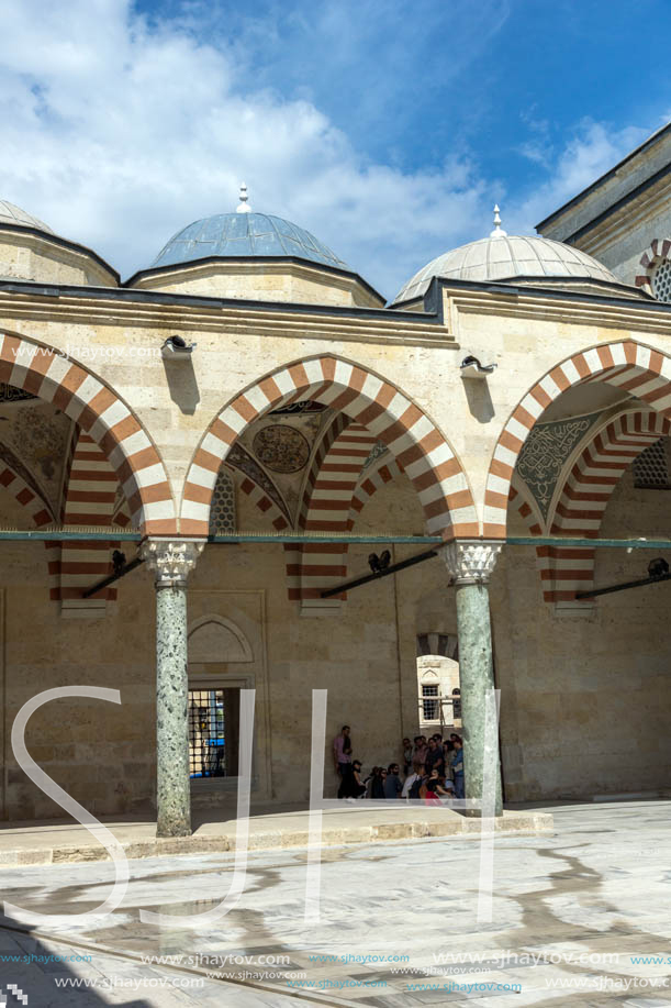 EDIRNE, TURKEY - MAY 26, 2018: Uc Serefeli mosque Mosque in the center of city of Edirne,  East Thrace, Turkey