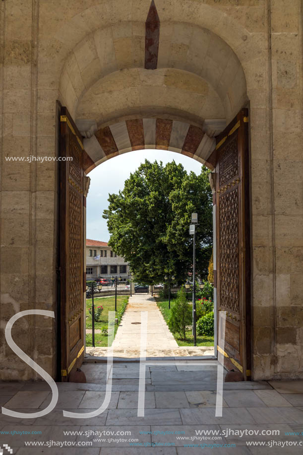 EDIRNE, TURKEY - MAY 26, 2018: Uc Serefeli mosque Mosque in the center of city of Edirne,  East Thrace, Turkey