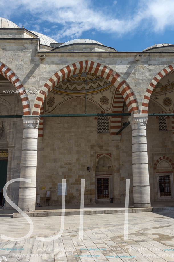 EDIRNE, TURKEY - MAY 26, 2018: Uc Serefeli mosque Mosque in the center of city of Edirne,  East Thrace, Turkey