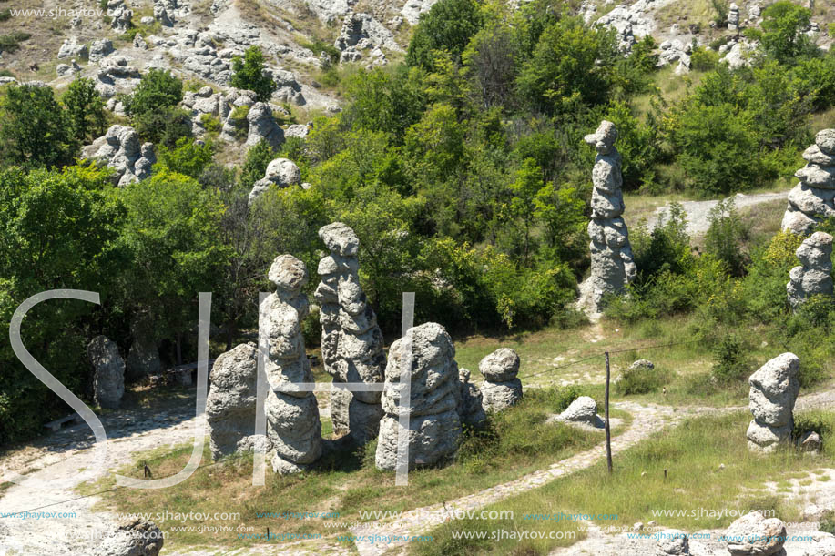 Rock formation The Stone Dolls of Kuklica near town of Kratovo, Republic of Macedonia