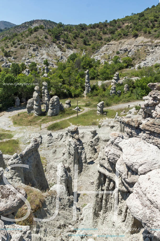 Rock formation The Stone Dolls of Kuklica near town of Kratovo, Republic of Macedonia