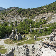 Rock formation The Stone Dolls of Kuklica near town of Kratovo, Republic of Macedonia